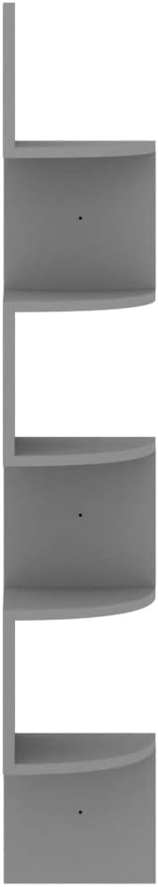 Wall Corner Shelf,Floating Shelves for Wall Storage,Hanging Book Shelves for Living Room, Bedroom, Office,Display Shelves,High Gloss Black 7.5'x7.5'x48.4' Chipboard (Grey 7.5' x 7.5'