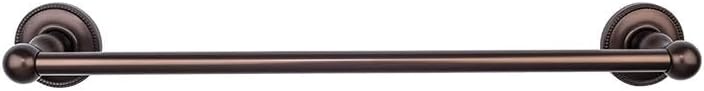 Top Knobs ED10GBZA Bath Edwardian Collection 30 Inch Single Towel Bar with Beaded Backplate, German Bronze Finish