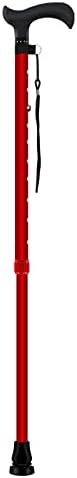 Walking Stick for Men/Women with Heights 4'7' - 6'1', Adjustable Lightweight Aluminum Walking Cane, Ideal Daily Living Aid for Limited Mobility, Red/Brown/Black
