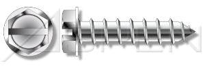 (1000pcs) #14 X 3/4', Self-Tapping Screws, Type A, Hex Indented Washer Head, Slotted Drive, 304 Stainless Steel (18-8), Ships Free in USA