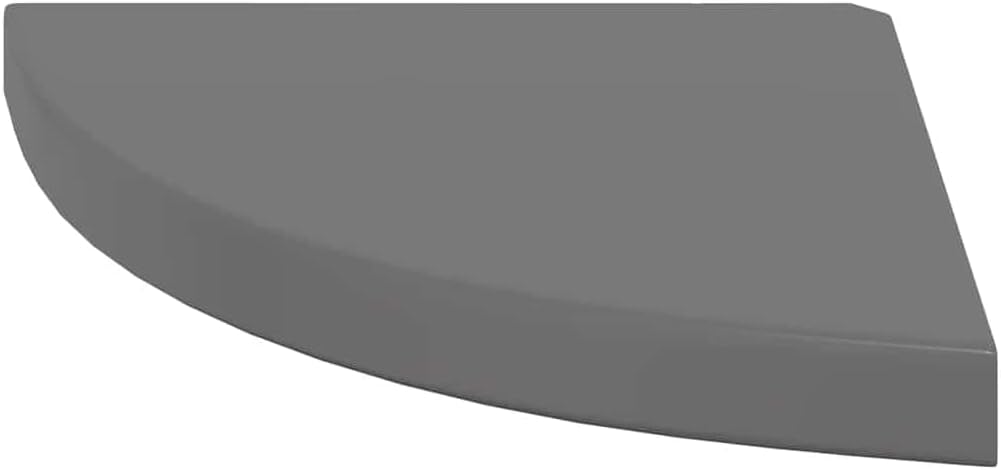 Corner Floating Shelf Set of 4, High Gloss Grey Honeycomb MDF Wood, Triangular Wall Mounted Display Shelves for Living Room Decor, Bedroom, Home Office