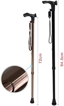 Walking Cane Adjustable Walking Stick Lightweight Aluminum Offset Cane with Ergonomic Handle Ideal Daily Living Aid for Limited Mobility