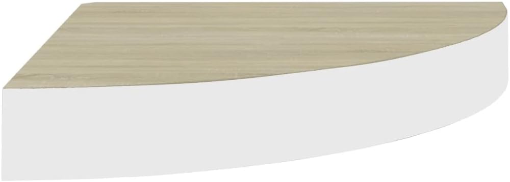 Corner Floating Shelves Wall Mounted,13.8 Inch Easy to Install Wall Corner Shelf,Wall Storage Shelves for Bedroom, Living Room, Bathroom, Kitchen, Office Concrete White (Brown & White 2 Pcs)