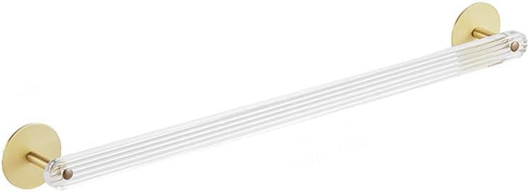 Towel Shelf Bar Acrylic Bath Hand Towel Bar Bathroom Wall Mounted Clear Acrylic Shower with Gold Base Lucite Restroom Wall Adhesive Drilled Mounted