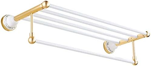 Towel Bars Space Aluminum Antique Gold White Al Bathroom Wall Hanging Towel Rack Towel Storage Bath Towel Rail Single Towel Bar for Bathroom Chrome Hanging 1Pcs