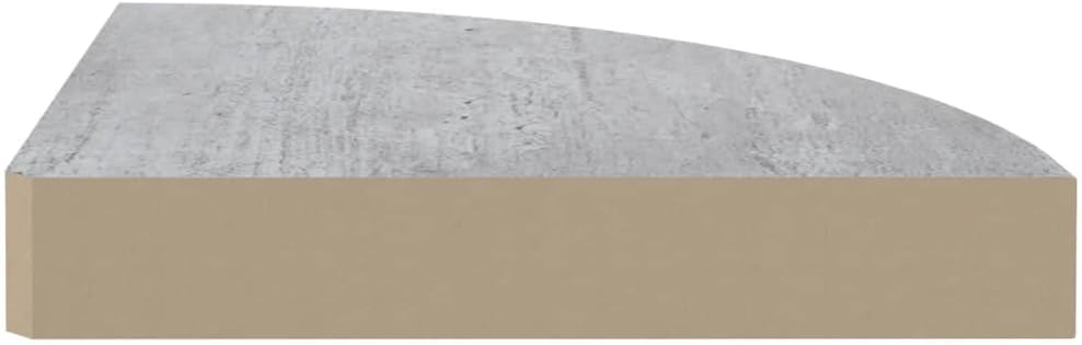Wall Corner Shelf Concrete Grey Honeycomb MDF, Small Triangular Floating Ledge for Living Room, Bedroom, Bathroom Decor Display, 11 lbs Capacity