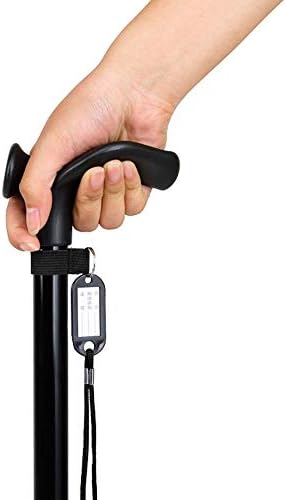 Walking Cane Adjustable Walking Stick Lightweight Aluminum Offset Cane with Ergonomic Handle Ideal Daily Living Aid for Limited Mobility