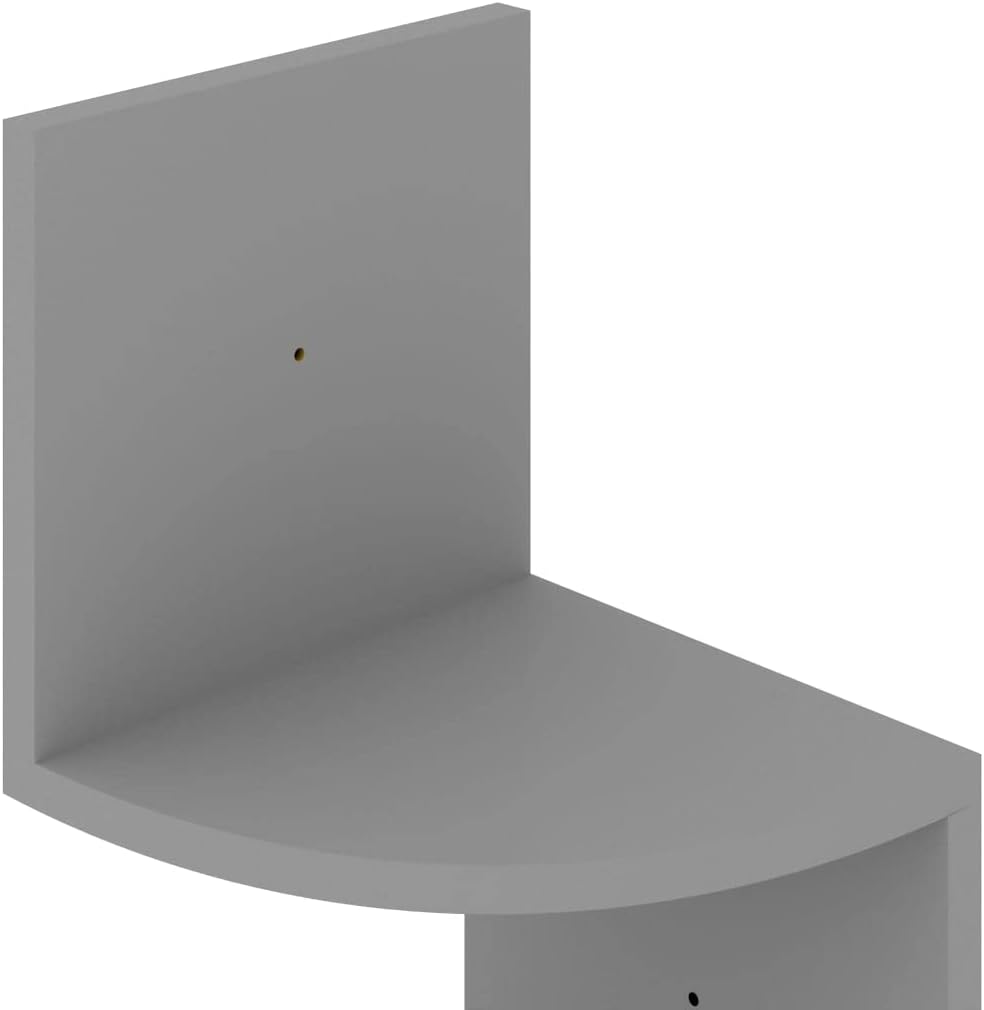Wall Corner Shelf,Floating Shelves for Wall Storage,Hanging Book Shelves for Living Room, Bedroom, Office,Display Shelves,High Gloss Black 7.5'x7.5'x48.4' Chipboard (Grey 7.5' x 7.5'