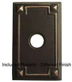 Emtek Traditional Brass Double Towel Bar, Matching Finish Arts & Crafts Rectangular Rosette - Choice of 3 Towel Bar Sizes and 4 Finishes - 2603105US10B - (Width 18') - Oil Rubbed Bronze (US10B)