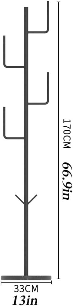 Coat Rack Freestanding, Coat Rack Household Floor-Standing Single Pole Coat Stand Modern Marble Metal Coat Shelf Bedroom Living Room Corridor Entrance Corner Hanger Coat Rack Tree (Color : 5) (6 )