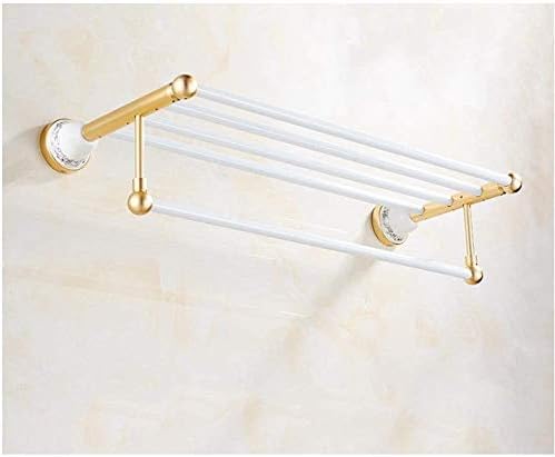 Towel Bars Space Aluminum Antique Gold White Al Bathroom Wall Hanging Towel Rack Towel Storage Bath Towel Rail Single Towel Bar for Bathroom Chrome Hanging 1Pcs