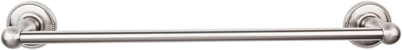 Top Knobs ED10BSNA Bath Edwardian Collection 30 Inch Single Towel Bar with Beaded Backplate, Brushed Satin Nickel Finish