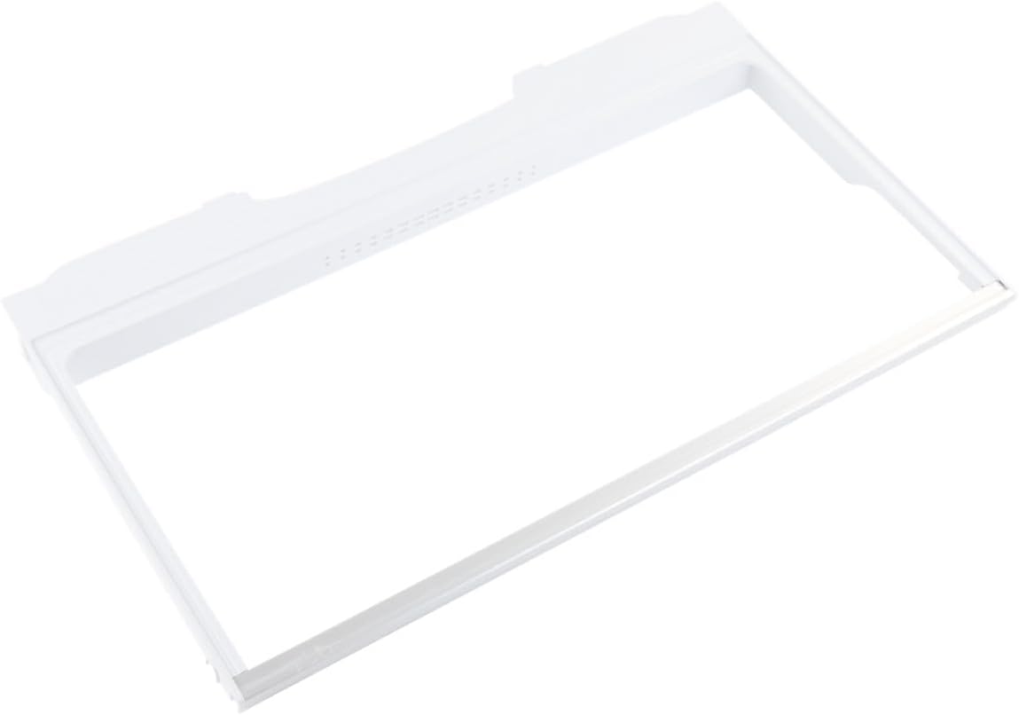 Whirlpool W11127833 Genuine OEM French Door Refrigerator Crisper Drawer Cover Frame, White Replacement Part - Replaces W10493545, W10788103, W11095653, W11037029, and W11507302