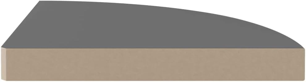 Corner Shelf Set of 4, High Gloss Grey Floating Wall Shelves, Honeycomb MDF, Triangular 13.8 inch Display Storage for Living Room, Bedroom, Office Wall Ledge