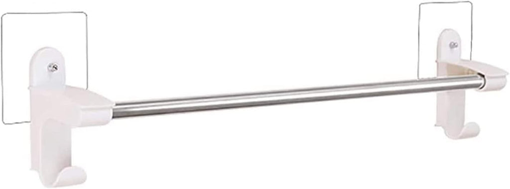 Towel Rack Wall Mounted Towel Bar, Self Adhesive Towel Holder Double Bar Waterproof Stainless Steel Bathroom with Hooks Towel Rail Towel Holder Bathroom Hardware Pendant