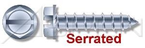 (3000pcs) 14-10X3/4 Self-Tapping Screws/Sheet Metal Screws Hex Indented Washer, Slotted Type A Steel, Zinc Plated Serrated
