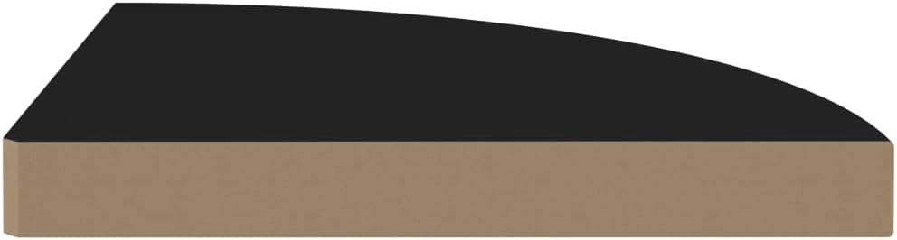 Corner Floating Shelves for Wall, Black Honeycomb MDF Wood, 14-inch Triangular Wall Shelves for Bedroom, Living Room, Office Decor