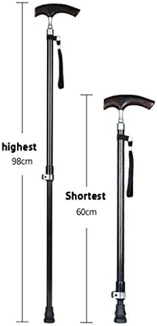 Adjustable Walking Stick Lightweight Aluminum Offset Cane with Ergonomic Handle and Wrist Strap Ideal Daily Living Aid
