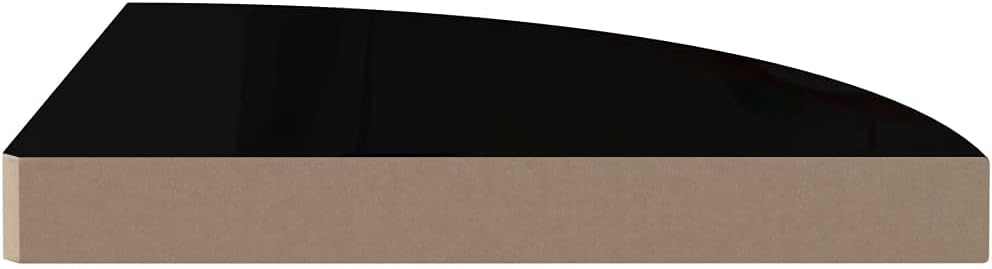High Gloss Black Floating Corner Shelf Set 4 Pack Triangular Honeycomb MDF Wall Mount Shelves 13.8 x 13.8 x 1.5 Inches Holds 11 lbs for Living Room Bedroom Office