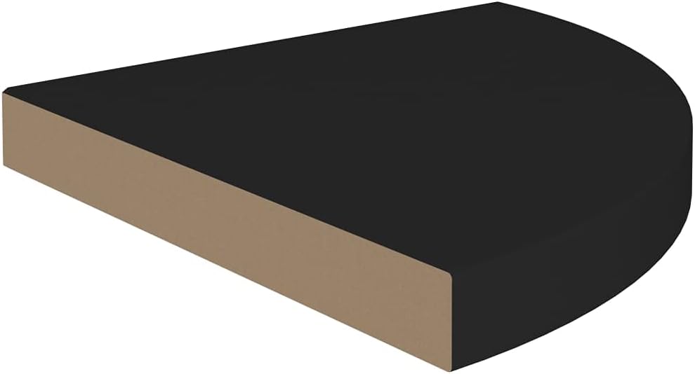 Corner Floating Shelves for Wall, Black Honeycomb MDF Wood, 14-inch Triangular Wall Shelves for Bedroom, Living Room, Office Decor