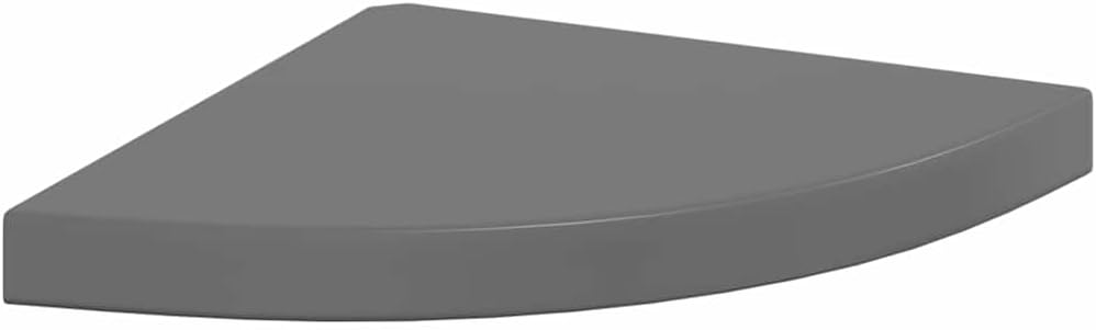 Corner Floating Shelf Set of 4, High Gloss Grey Honeycomb MDF Wood, Triangular Wall Mounted Display Shelves for Living Room Decor, Bedroom, Home Office