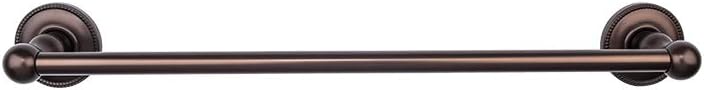 Top Knobs ED10ORBA Bath Edwardian Collection 30 Inch Single Towel Bar with Beaded Backplate, Oil Rubbed Bronze Finish