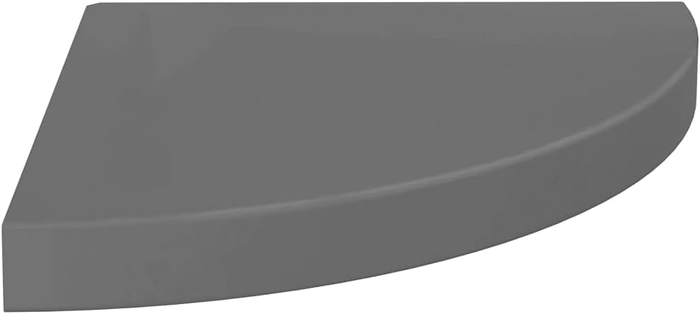 Set of 4 Floating Corner Shelves High Gloss Grey 13.8 in Triangular MDF Wall Mount Display Organizer for Living Room Bedroom Home Office