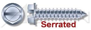 (5000pcs) 12-14X3/4 Self-Tapping Screws/Sheet Metal Screws Hex Indented Washer, Slotted Type AB Steel, Zinc Plated Serrated