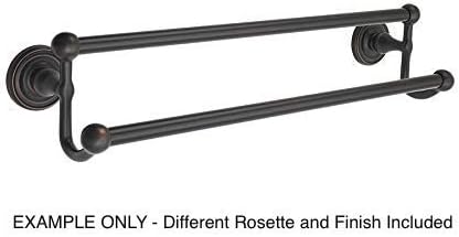Emtek Traditional Brass Double Towel Bar, Matching Finish Arts & Crafts Rectangular Rosette - Choice of 3 Towel Bar Sizes and 4 Finishes - 2603105US10B - (Width 18') - Oil Rubbed Bronze (US10B)