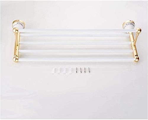 Towel Bars Space Aluminum Antique Gold White Al Bathroom Wall Hanging Towel Rack Towel Storage Bath Towel Rail Single Towel Bar for Bathroom Chrome Hanging 1Pcs
