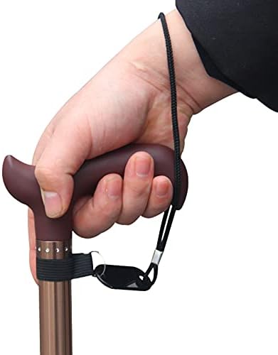 Walking Stick for Men/Women with Heights 4'7' - 6'1', Adjustable Lightweight Aluminum Walking Cane, Ideal Daily Living Aid for Limited Mobility, Red/Brown/Black