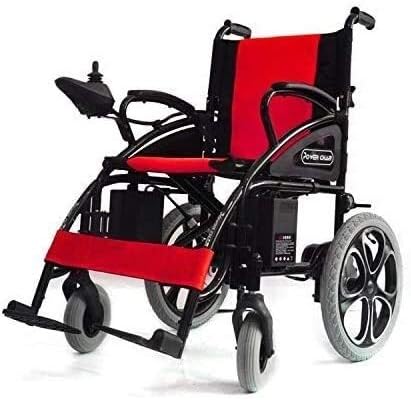 Seniors Elderly Scooter Four Electric wheelchairs Intelligent Lightweight Foldable GPS, Suitable for The Elderly Travel, red, 96X67CM
