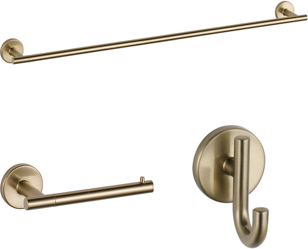 75930-CZ Trinsic Towel Bar, 30 inch & 75950-CZ Trinsic Toilet Paper Holder, 3.31 x 7.00 x 3.31 Inches, Champagne Bronze & 75935-CZ Trinsic Towel Hook, 2-1/4 Inches, Champagne Bronze