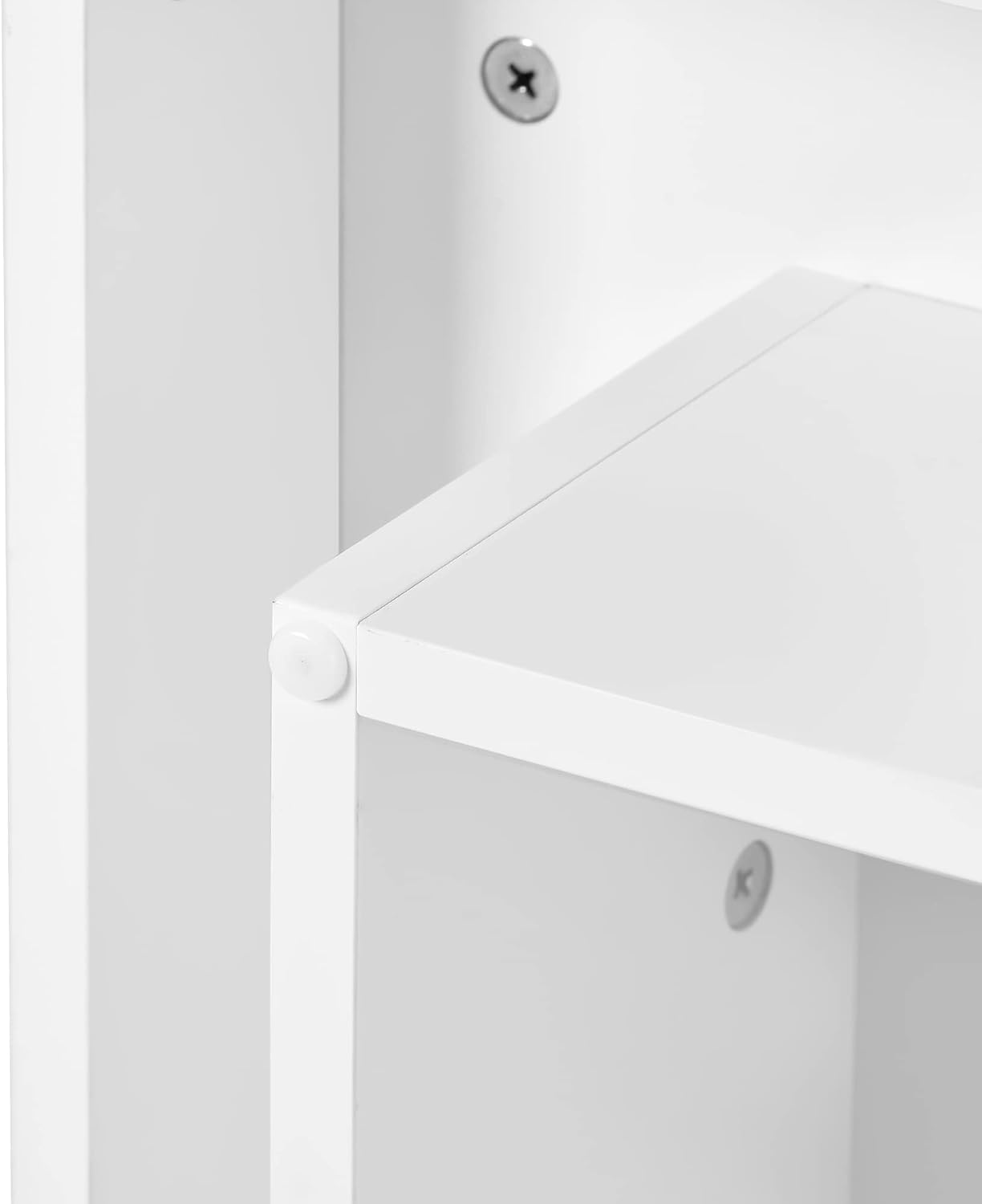Harper & Bright Designs Coffee Table High Gloss Center Table with 16-Color LED Lights, 2-Tier Square Coffee Table, Cocktail End Table for Living Room (White)