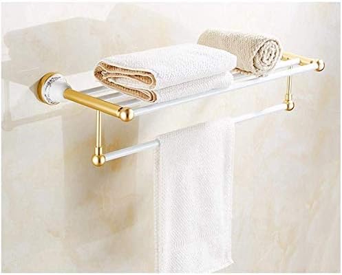 Towel Bars Space Aluminum Antique Gold White Al Bathroom Wall Hanging Towel Rack Towel Storage Bath Towel Rail Single Towel Bar for Bathroom Chrome Hanging 1Pcs