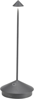 Zafferano, Pina Pro Lamp, Rechargeable Cordless Table Lamp with Touch Controls, Suitable for Indoor and Outdoor, Dimmer, 2200-3000 K, Height 11.4 Inches, Dark Gray Color