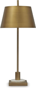 Signature Design by Ashley Fritzburn Industrial Metal Table Lamp with On/Off Switch, Metallic & White
