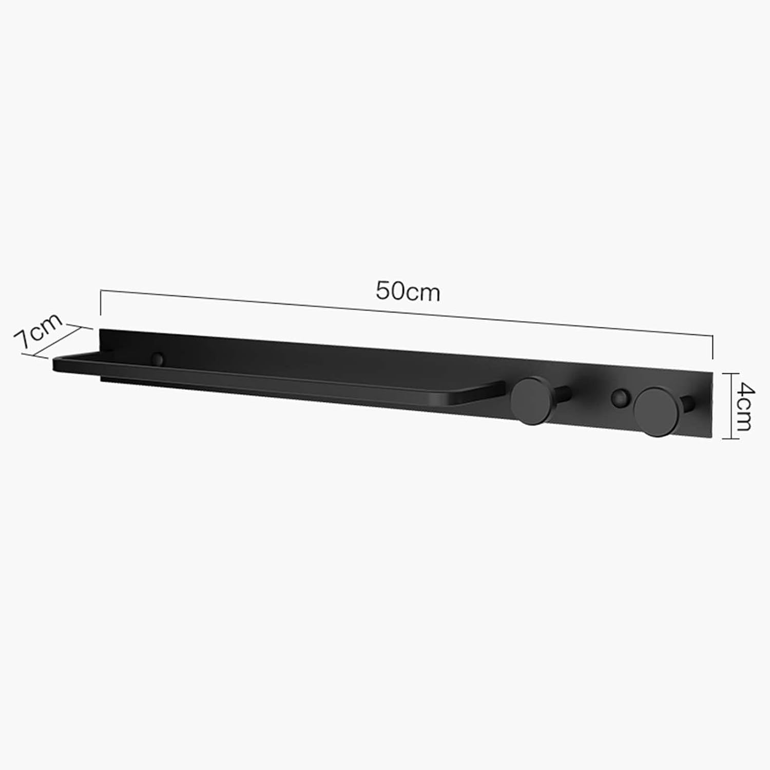 Towel Rack with Hook Wall Mounted Towel Bar Self Adhesive Towel Holder No Drill Space Aluminum for Kitchen Toilet,Black,50cm Bathroom