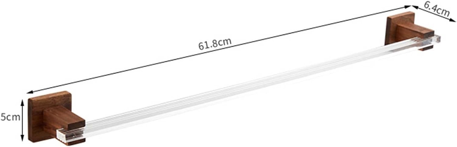 Towel Rack No Drill Towel Holder Adhesive Wall Mounted Towel Bar Rust-Proof Wood/Acrylic for Restroom Toilet,61.8x6.4x5cm Bathroom ()
