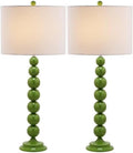 SAFAVIEH Lighting Collection Jenna Modern Contemporary Green Stacked Ball 32-inch Bedroom Living Room Home Office Desk Nightstand Table Lamp Set of 2 (LED Bulbs Included)