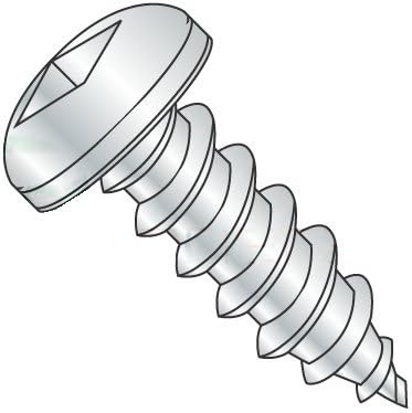 #14 x 3/4' Self Tapping Screws - Sheet Metal Screws, Type A, Stainless Steel 18-8, Pan Head, Square Drive, Full Thread (Quantity: 1000 pcs)