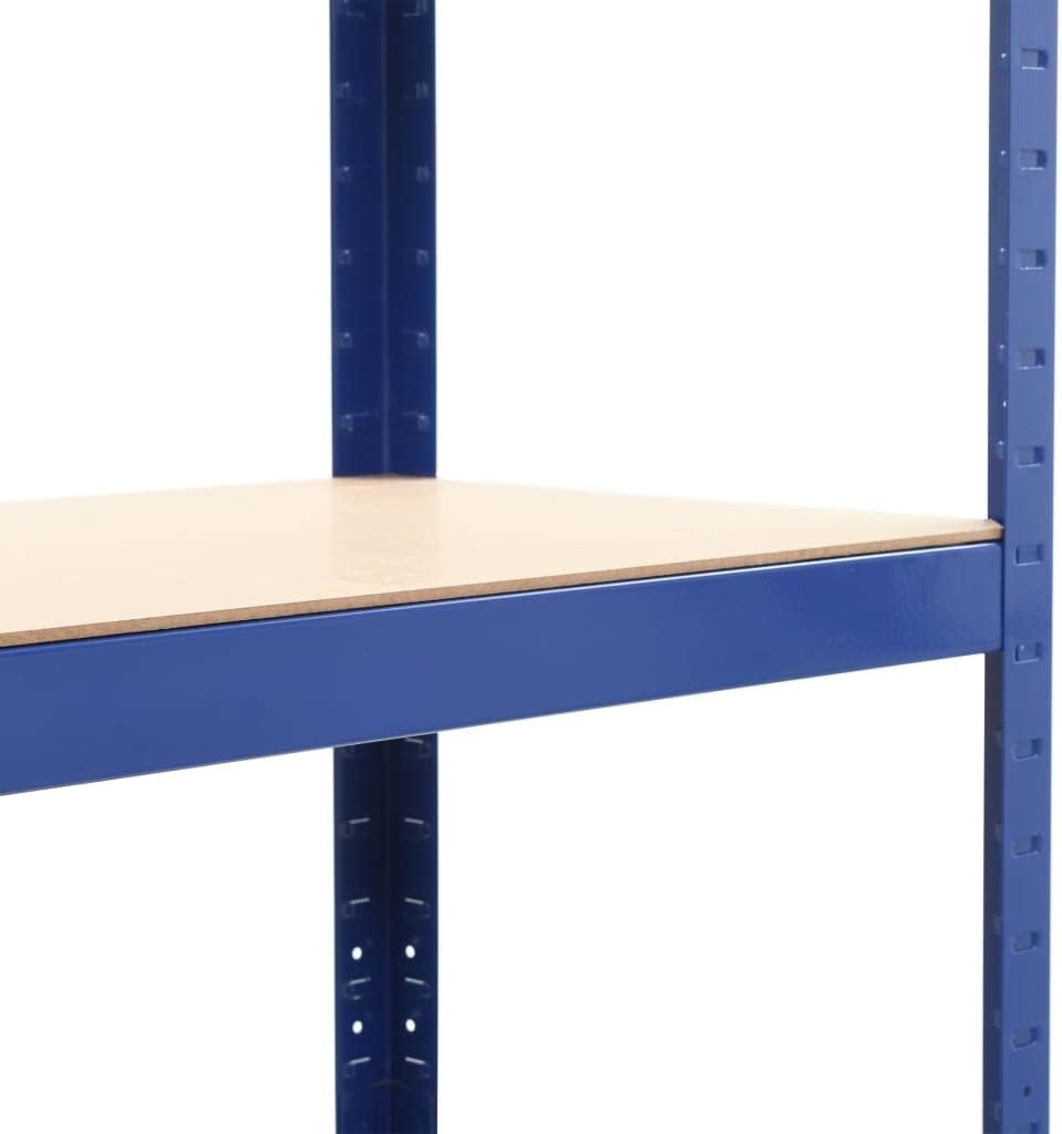 5-Layer Corner Shelf Industrial Racks Organizer for Living Room Garage Storage Racks Suitable for bedrooms, Living Rooms and Offices Silver Steel&Engineered Wood (Blue 31.5' x 15.7