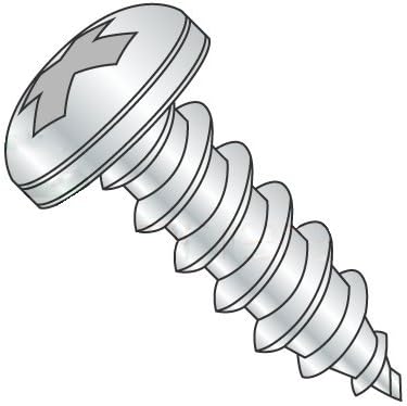 1/4'-14 x 3/4' Self Tapping Screws - Sheet Metal Screws, Type AB, Steel, Zinc Plating, Pan Head, Phillips Drive (Quantity: 2700 pcs)