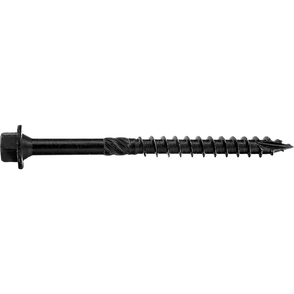 Jake Sales #14 X 3-1/4' Heavy Duty Black Timber/Log/Landscaping Wood Screws - Exterior Coated Heavy Duty Screws. 1 x Full Box - 650 Screws