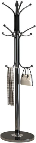 Modern Iron Coat Rack Stand for Hallway Living Room Bedroom Grey Floor Standing Shelf with Hanging Bag Hanger Corner Organizer for Jackets Hats Scarves Standing Coat Stand,Grey