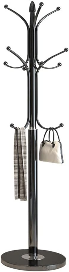 Modern Iron Coat Rack Stand for Hallway Living Room Bedroom Grey Floor Standing Shelf with Hanging Bag Hanger Corner Organizer for Jackets Hats Scarves Standing Coat Stand,Grey