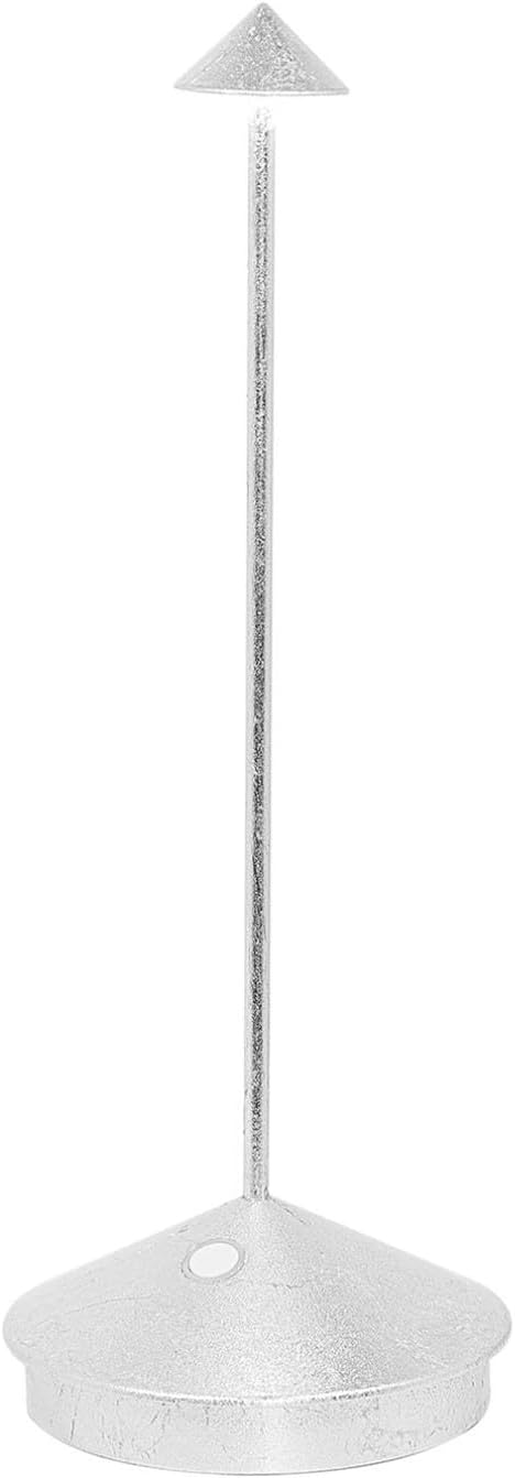 Zafferano, Pina Pro Lamp with Silver Leaf, Rechargeable Cordless Table Lamp with Touch Controls, Usable as an Indoor Lamp, Dimmer, 2200-3000 K, Height 11.4 Inches