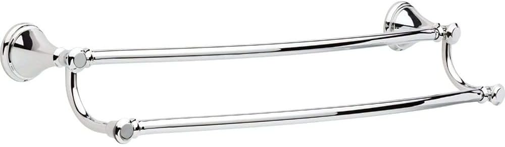 Wall Mounted 24 in. Double Towel Bar in Champagne Bronze,26.5,Silver,1