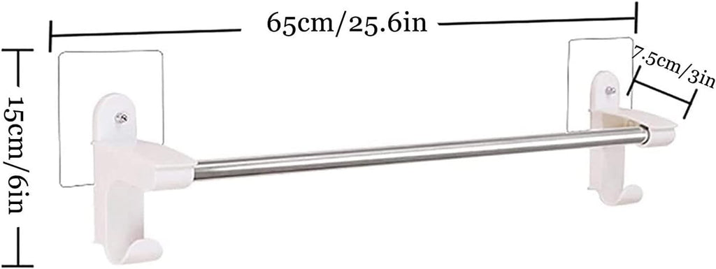 Towel Rack Wall Mounted Towel Bar, Self Adhesive Towel Holder Double Bar Waterproof Stainless Steel Bathroom with Hooks Towel Rail Towel Holder Bathroom Hardware Pendant Star of Light
