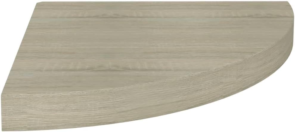 Corner Floating Shelves Wall Mounted,13.8 Inch Easy to Install Wall Corner Shelf,Wall Storage Shelves for Bedroom, Living Room, Bathroom, Kitchen, Office Concrete White (Brown 2 Pcs)